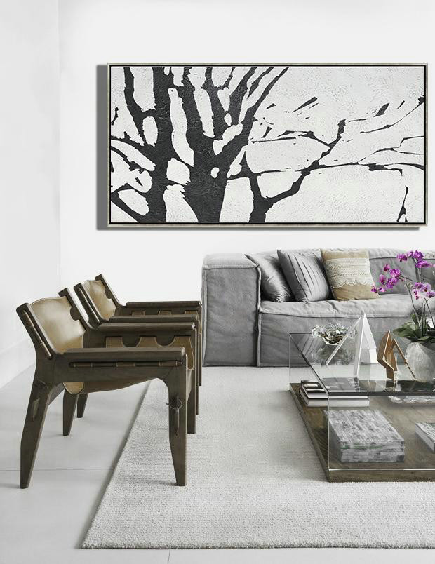 Large Oil Canvas Art,Oversized Horizontal Minimal Art On Canvas - Extra Large Artwork